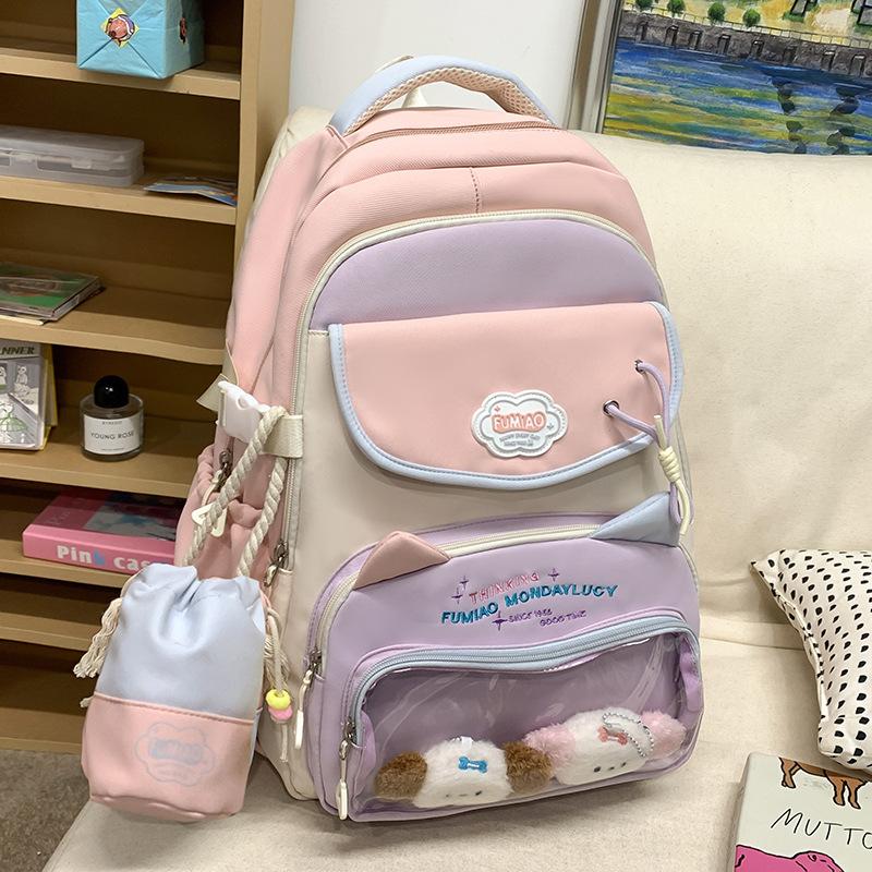 Children's Schoolbags Elementary School Girls Junior High School Students College Students High Looking Two Piece Backpack