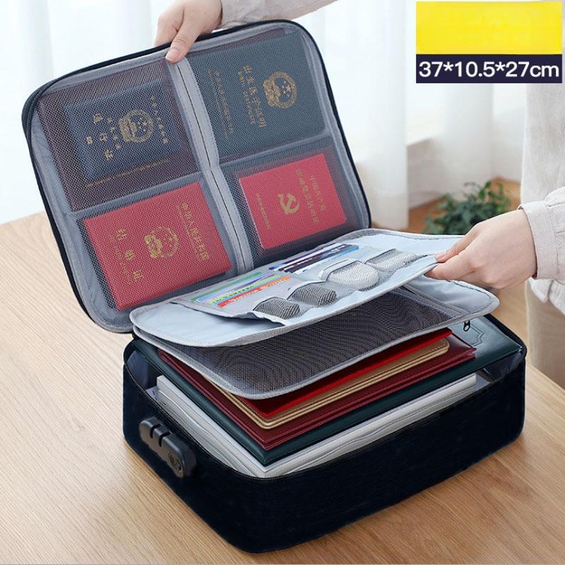 Household Multi-Layer Document Storage Box for Certificates, Passports, Cards. Multi-Function File Storage Bag for Family.