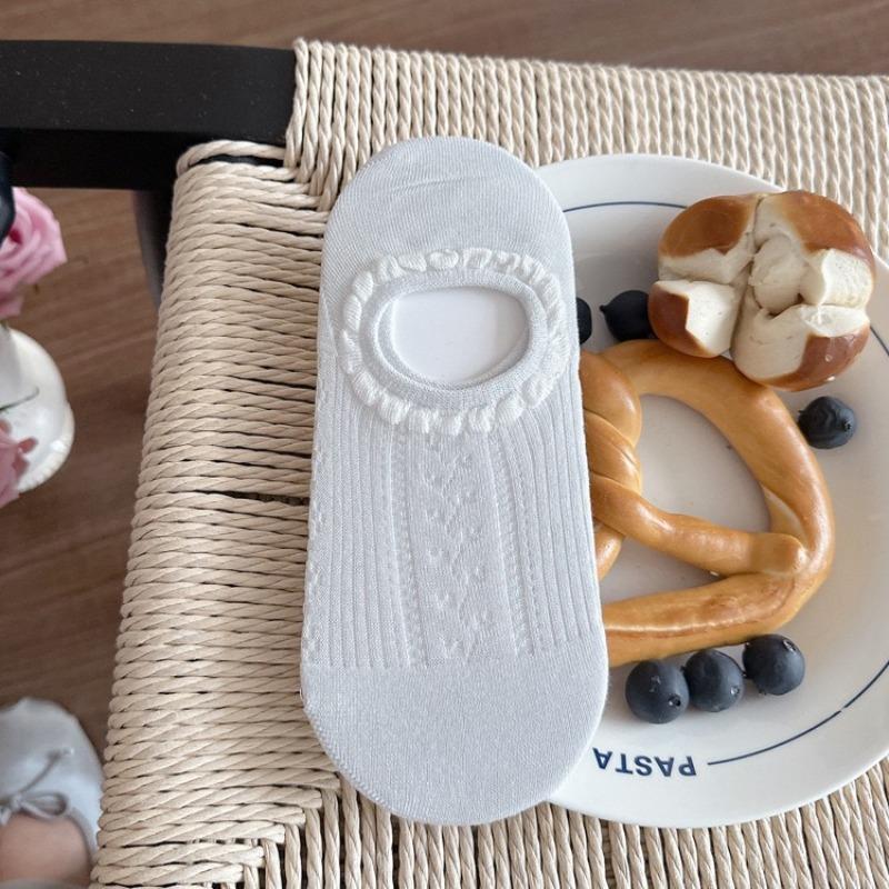 Sock Children's Mid-calf Summer Lightweight Mesh Anti-slip Silicone Breathable Transparent Invisible Socks, Thin Cotton Socks