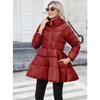 Winter Women's Quilted Trench Coat, Stand Collar Slim Fit Cotton Coat with A-Line Hem, Thick Waist-Defining Parka for Cold Weather