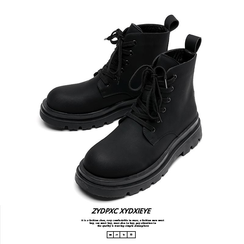 Martin Boots Men's 2025 New Autumn and Winter British High-top Leather Shoes Thick-soled Heightening Leather Boots 5166-E