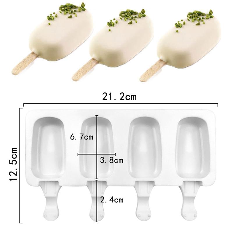 4 Cell Silicone Mold Ice Cream Mold Ice Tray Mold Popsicle Mold DIY Ice Cream Mould Ice Pop Maker Mould Ice Cube Tray Ice Mold