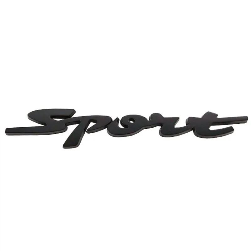 3D Metal Chrome Black Red Sport Logo Letters Car Emblem Badge Decal Sticker Accessories