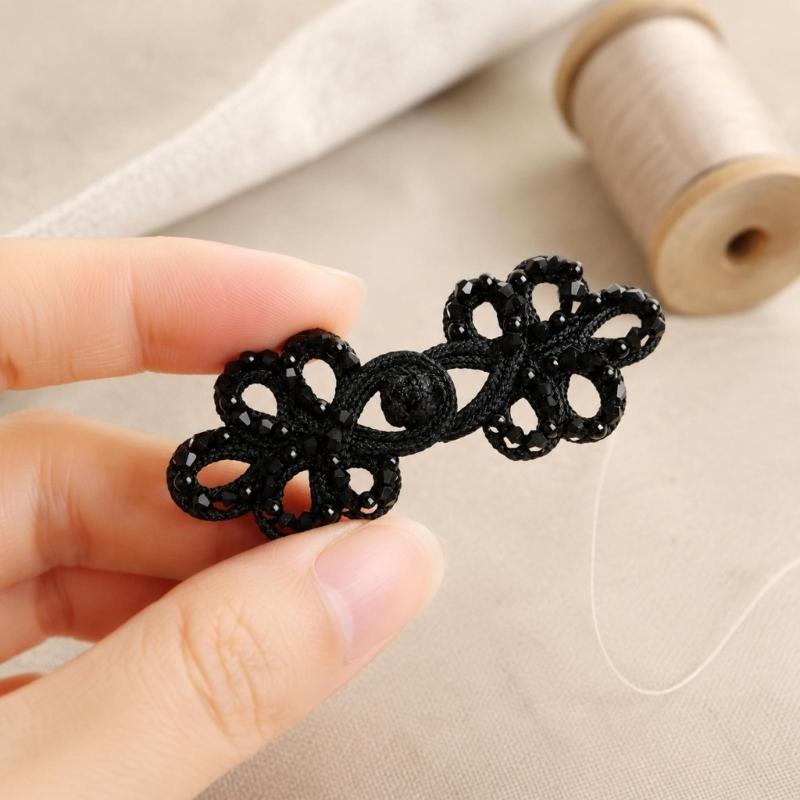 Five-Lobed Flower Button Decorative Cheongsam Button Fasteners for Traditional Chinese Garment Sewing Embellishments