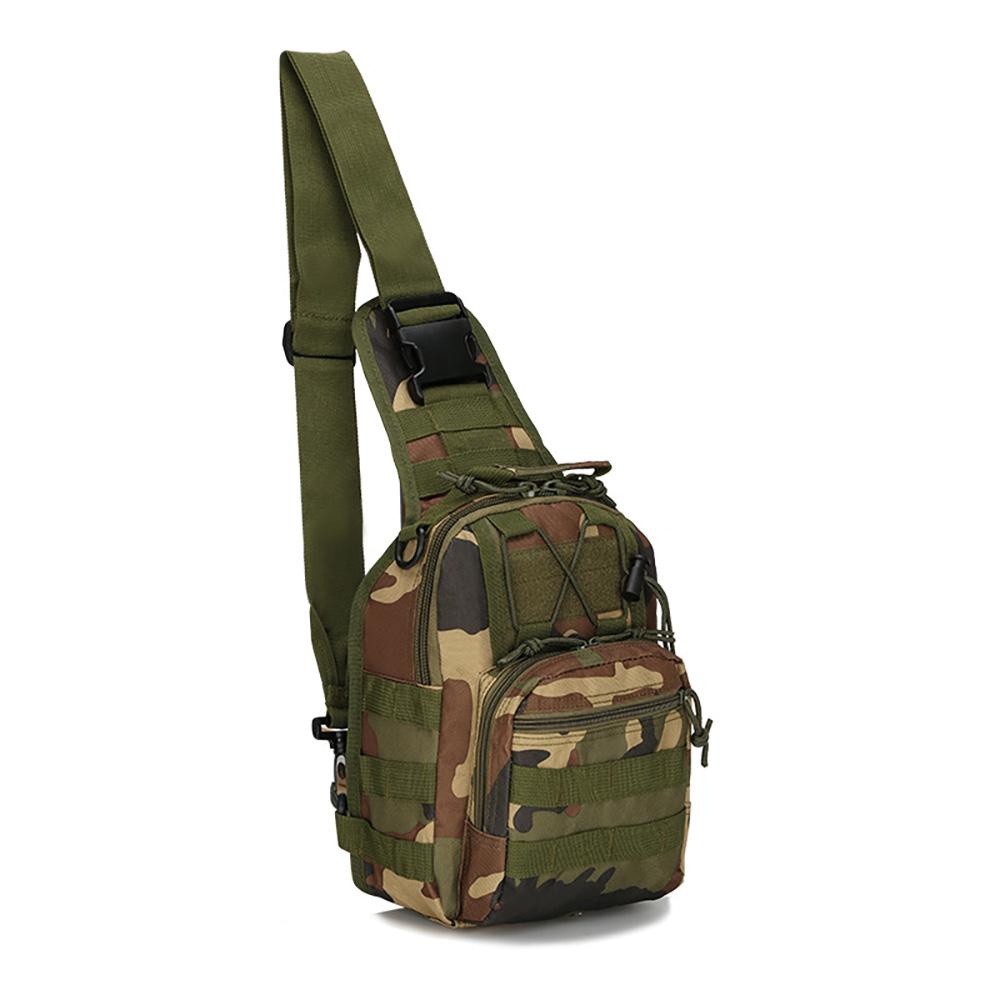 Men'S Outdoor Molle Chest Bag Camo Shoulder Bag Sling Backpack Oxford Mountain Climbing Camping Fishing Trekking Chest Pack