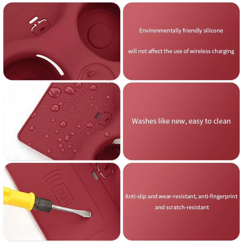 Silicone Car Coasters Central Control Wireless Charging Pad For BMW X3 iX3 X4 Series 3 4 5 6GT G01 G08 G02 G20 G22 G30 G38 G32