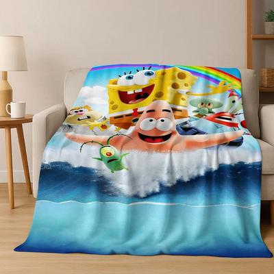 Kreslený S-SpongeBob SquarePants Patrick Hvězda Flanelová deka Měkká přehozová deka na postel Ložnici Obývací pokoj Cestování Piknik Dárek