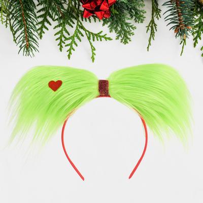 Yousheng Serre-tête de Noël Design Peluche Verte Léger Festive Bandeau Polyvalent Accessoire de Cheveux Cosplay