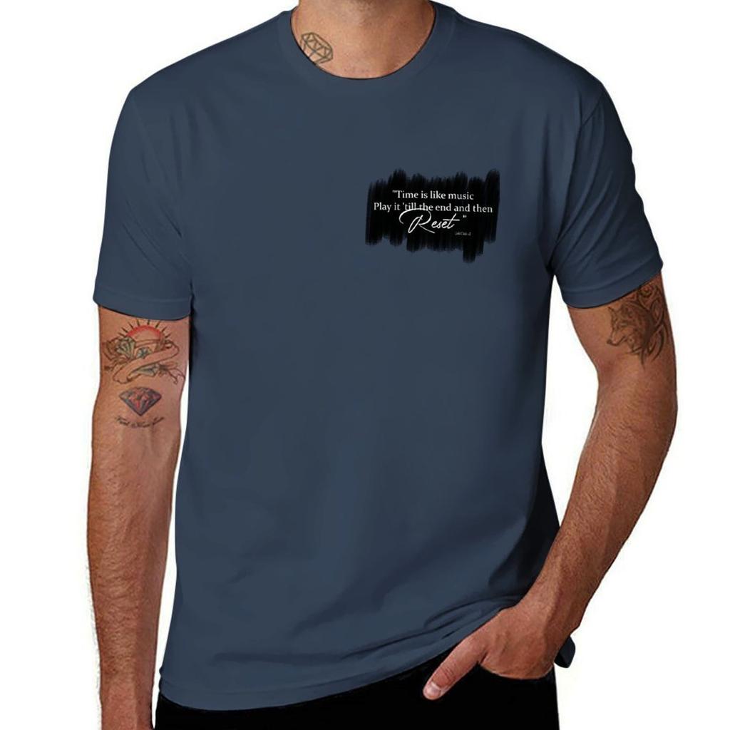Link Click quote Time is like music long version T-Shirt Casual Breathable Short Sleeve Top