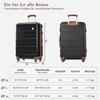 Suitcase Set, M-L-XL Set, ABS Hard-Shell Suitcase, Durable Suitcase Sets, Suitcase with Spinner Wheels and Lock, with Toiletry Bag, Black