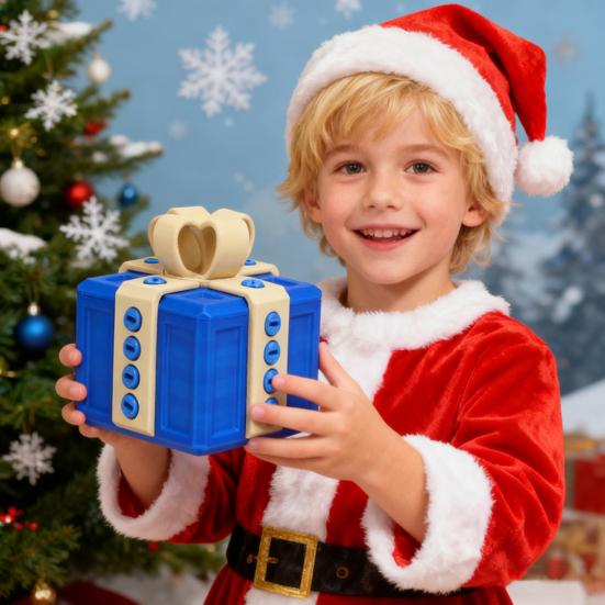 3D Printed Annoying Gift Box with Screws Christmas Puzzle Present Box Prank Case Home Office Desktop Decoration Ornament Joke Gag Gift