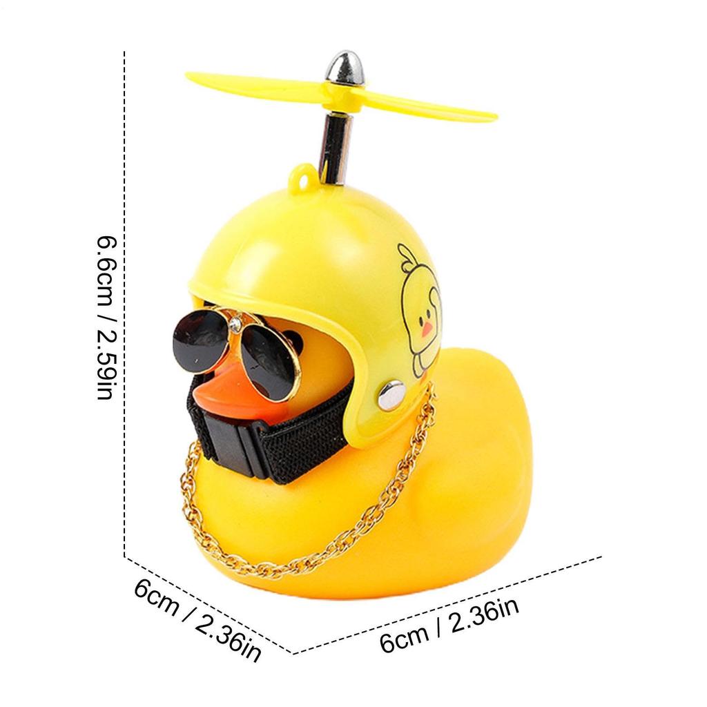 Ducks Motorcycle Captain, Dashboard Car Duck | Yellow Duck Cycling Decoration with Propeller Helmet