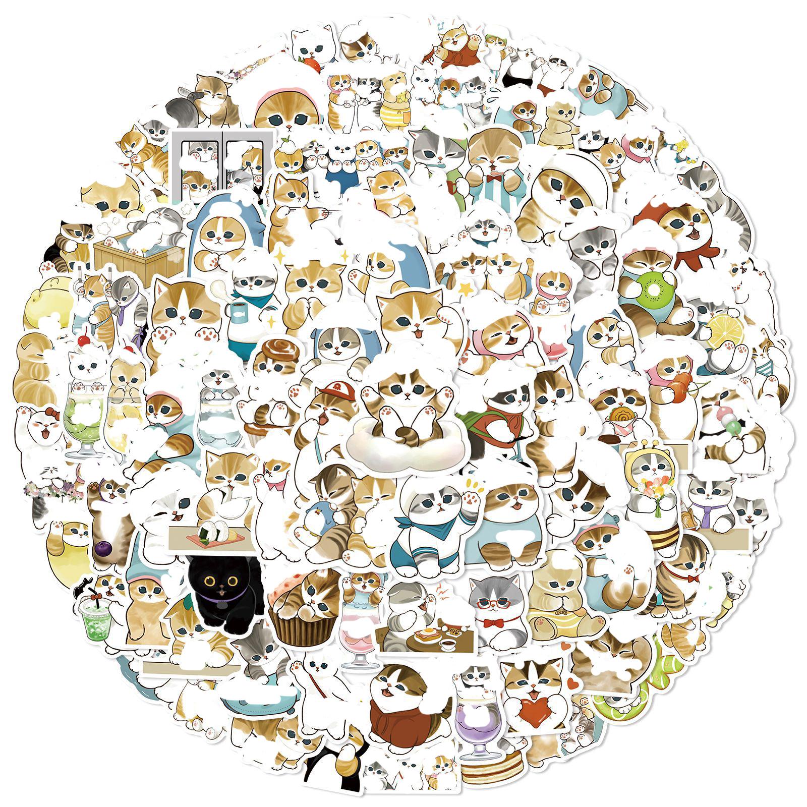 

100PCS Mofusand Cat Cute Cartoon Graffiti Stickers DIY Phone Guitar Laptop Notebook Suitcase Waterproof Decals Sticker