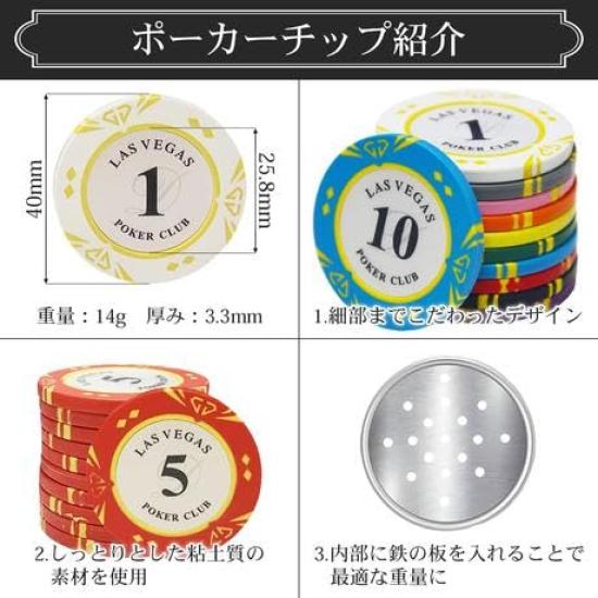 [Professional Specification] Poker Mat Poker Set with Chips Poker Chips ALL IN DEALER Playing Cards Separately Additional Set (Basic Set Small)