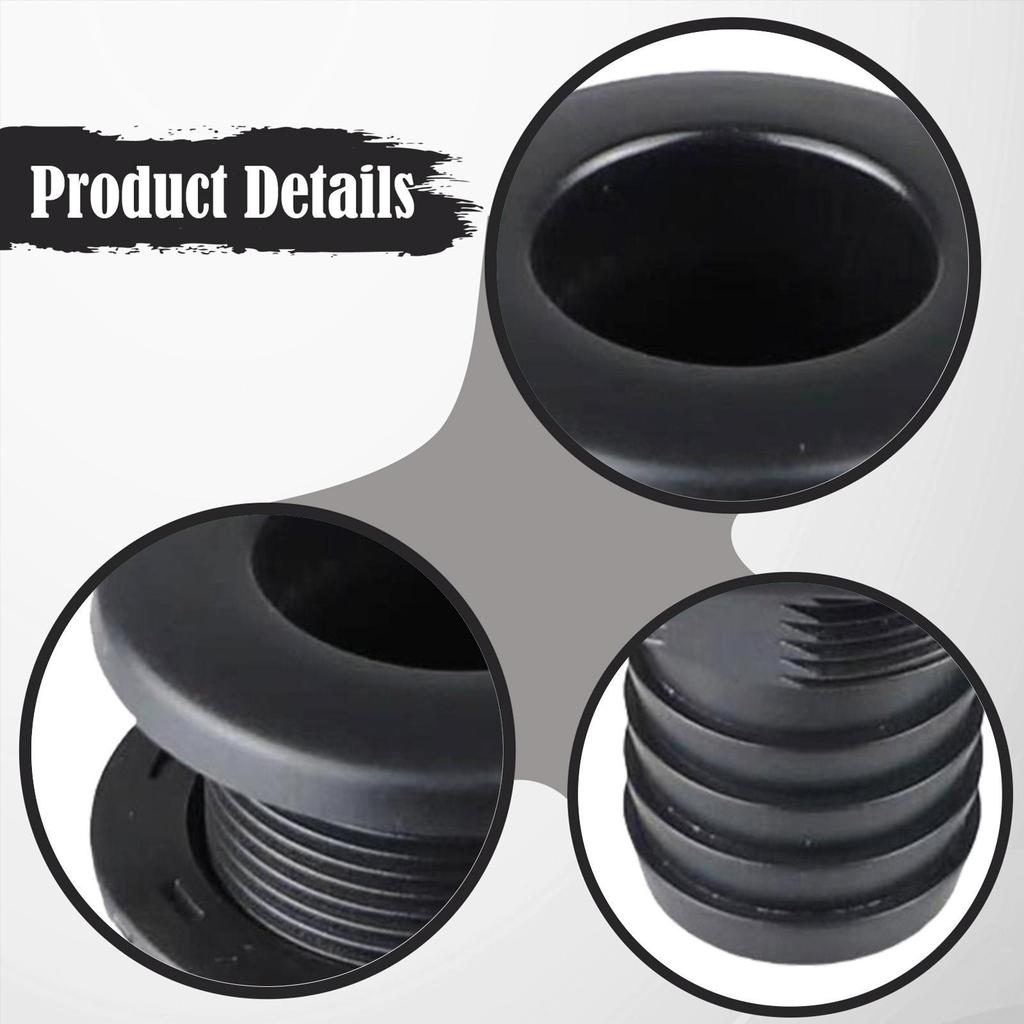 ABS Through Hull Fitting Boat Drainage Outlet Deck Drain Plug Overflow Component for Bilge Pump Yacht RV
