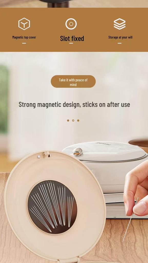 Portable High-Quality Sewing Kit with Magnetic Needle Box and Multifunctional Thread Tools