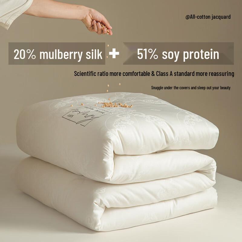 Baroque Jacquard Cotton & Mulberry Silk Blend All-Season Quilt