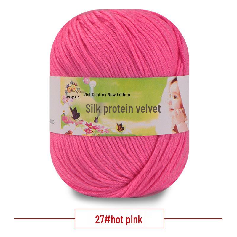 Silk Protein Baby Milk Cotton Yarn for Infant Sweaters, Hats, Shoes, Doll Crochet, and DIY Knitting Projects