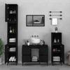 VidaXL Bathroom Furniture Set 3 Pcs Black Engineered Wood 3185606