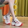 Genuine Leather Chunky Sneakers Women Flat Platform Shoes Thick Sole 9cm Brand Ladies Sneakers