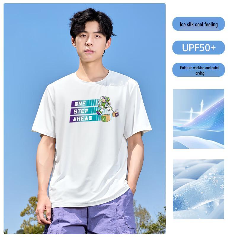MINISO Disney Buzz Lightyear Running Graphic Men's Short Sleeve T-Shirt