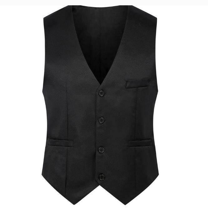 Men's Korean Style Slim Suit Vest - Business Casual for Spring & Autumn, Professional Groomsmen Dress Vest.