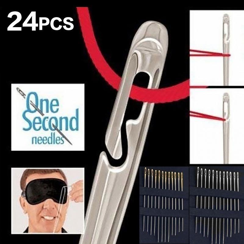 12Pcs/set Stainless Steel Needle for Sewing Household Threading Apparel Manual DIY Jewerly Beading Needles Big Hole Blind Needle