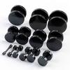 Boucles d'oreilles Punk Cool rondes en acier inoxydable noir pour hommes et femmes, Piercing d'oreille 3mm - 14mm