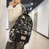 Trendy Brand Backpack Ins Trendy Cool Large Capacity Graffiti Backpack Men's Casual Backpack Junior High School Student Durable Backpack