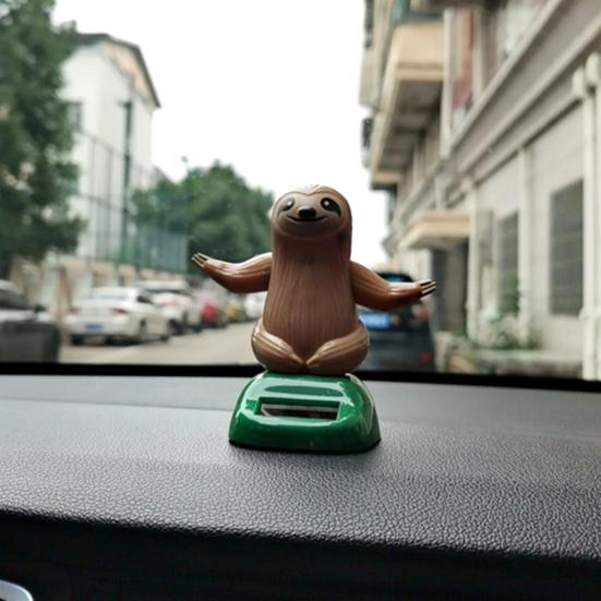Car Decoration Solar Energy Ornament Adorable Appearance Animal Shaped Car Interior Ornament Hanging Pendant