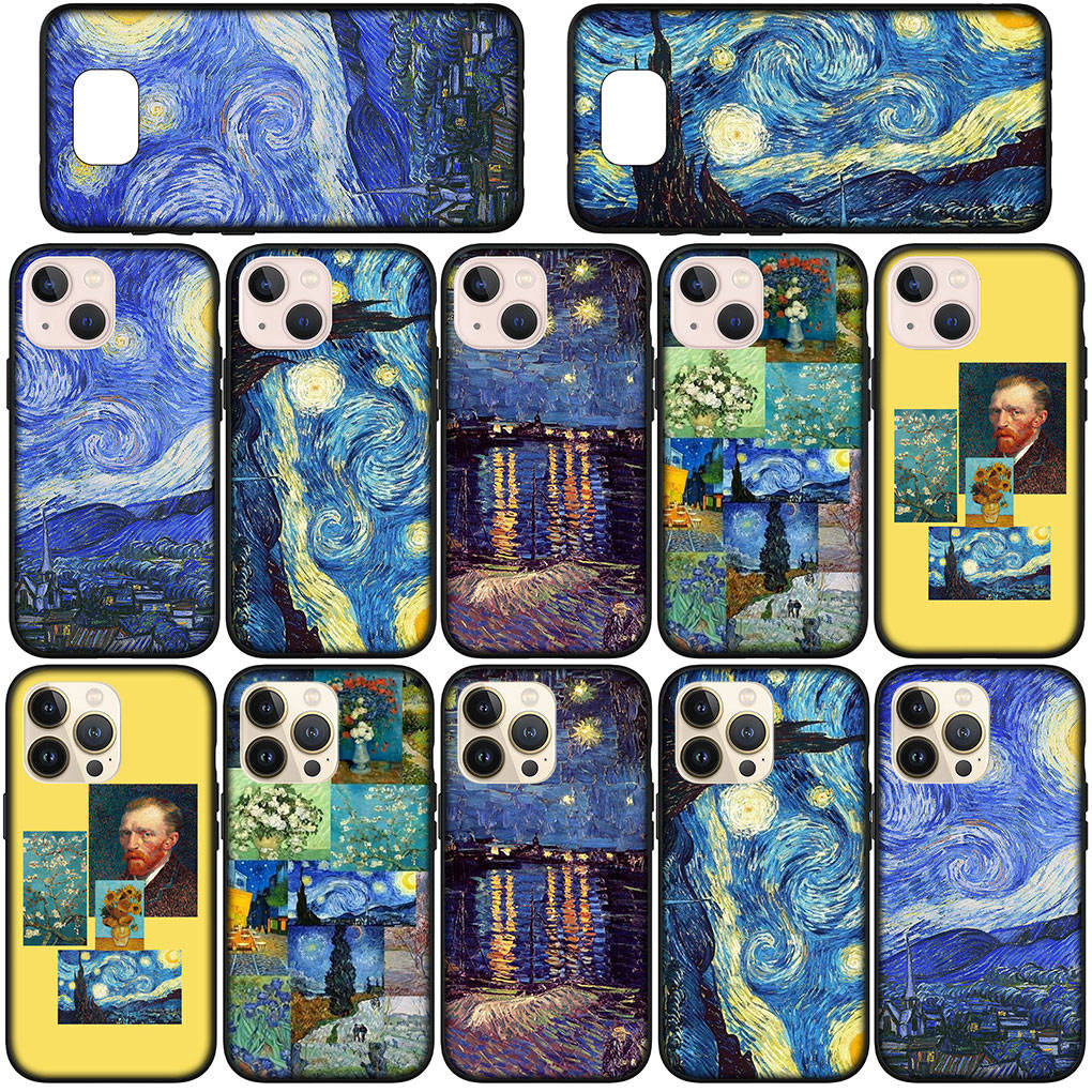 Phone Case for Samsung Galaxy S25 S24 S23 iPhone 16 15 Xiaomi Redmi Note 14 13 12 16E X 11 Pro OPPO Moto Huawei Wallpaper Van Gogh Starry Night Cover