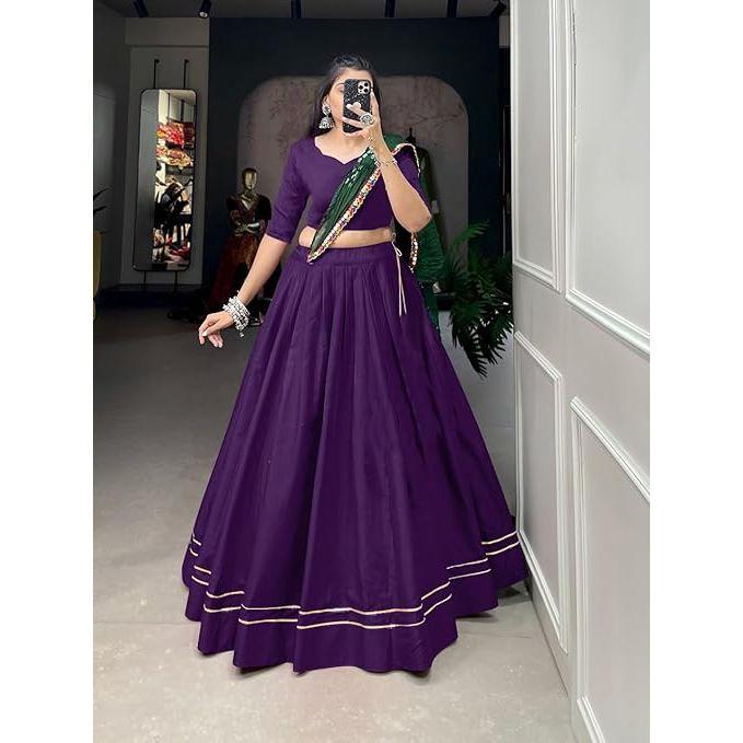 Women's Special Rayon Cotton Lehenga With Gotta Patti Touch Navratri Special All Lehenga Choli ,Unstiched Blouse