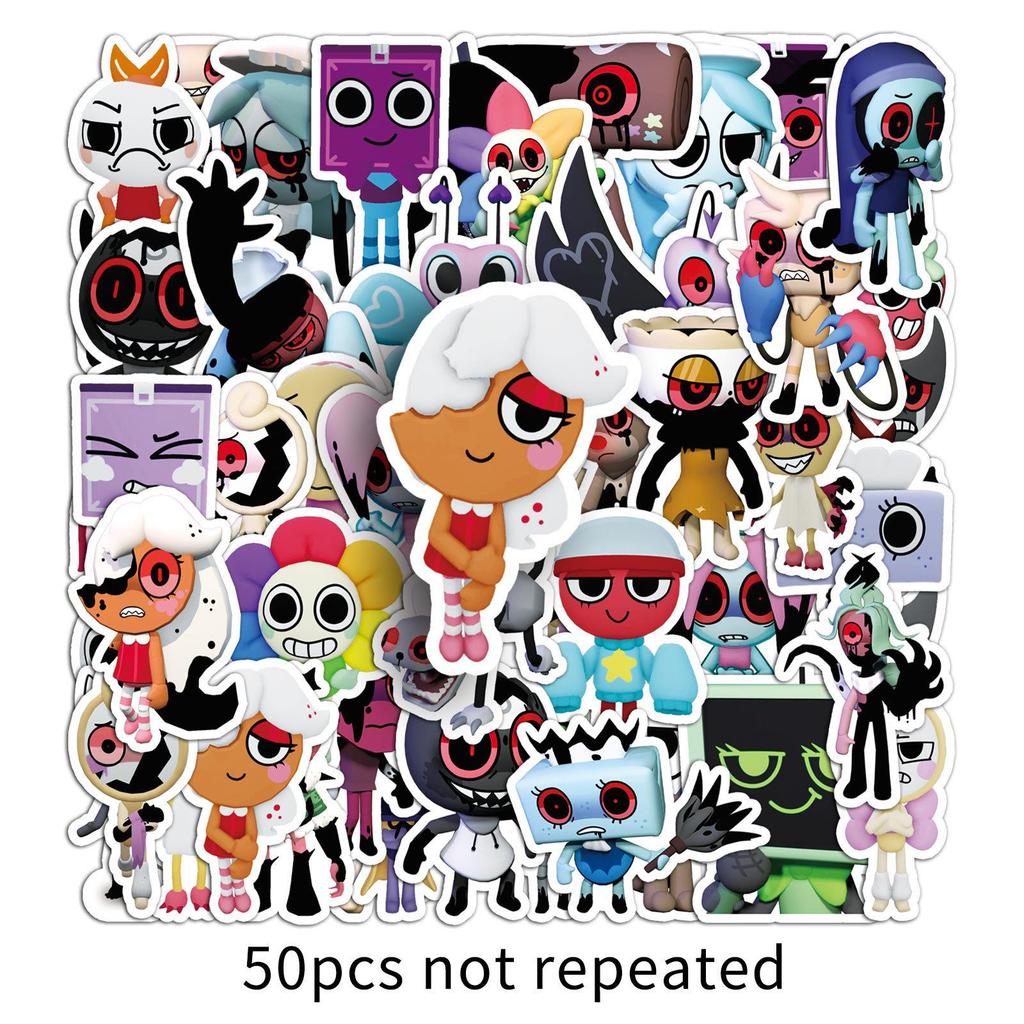 50 Game Dandy's World Cartoon Character Stickers - Waterproof for Scooters, Helmets, Phones