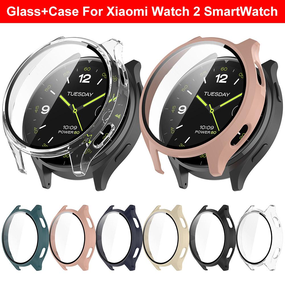 Hard PC Bumper Case +Tempered Glass Film Anti-Scratch Watch Case with Screen Protector Screen Protector Case for Xiaomi Watch 2