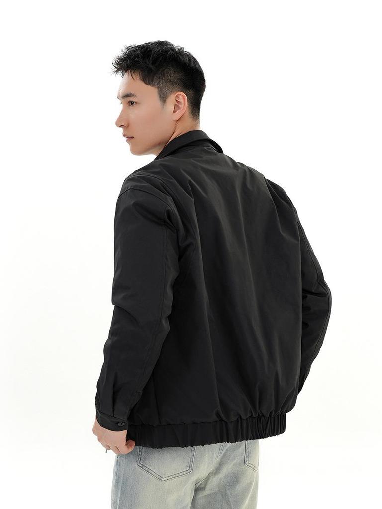 2025 Men's Old Money Style Cotton Lapel Harrington Jacket - New American Trendy Cleanfit Design