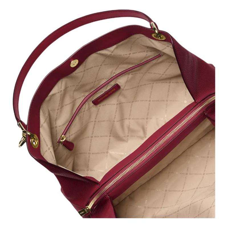 Michael Kors Christina Logo Classic Leather Shoulder Bag Large Women's Cherry Red
