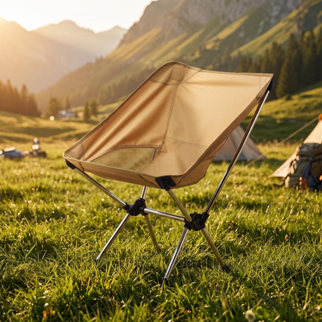 Outdoor Chair with High Back Foldable Portable Camping Chairs for