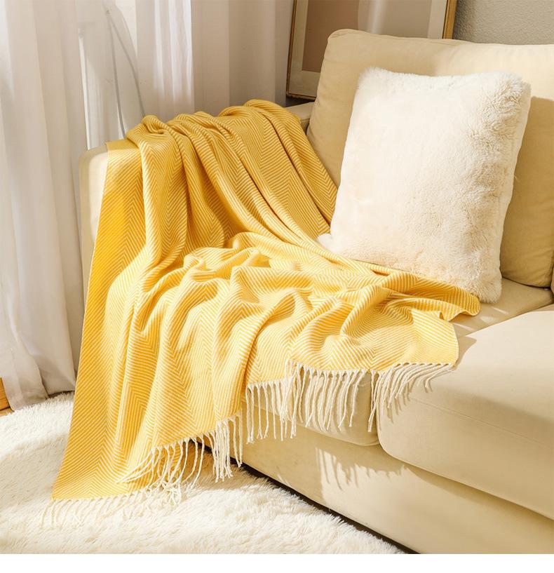 Coperta Multiuso Divano Estiva Fresca Coperta per Condizionatore Morbida Coperta Tessuta per Divano Asciugamano per Fondo Letto Sciarpa Coperta per Riposo in Ufficio