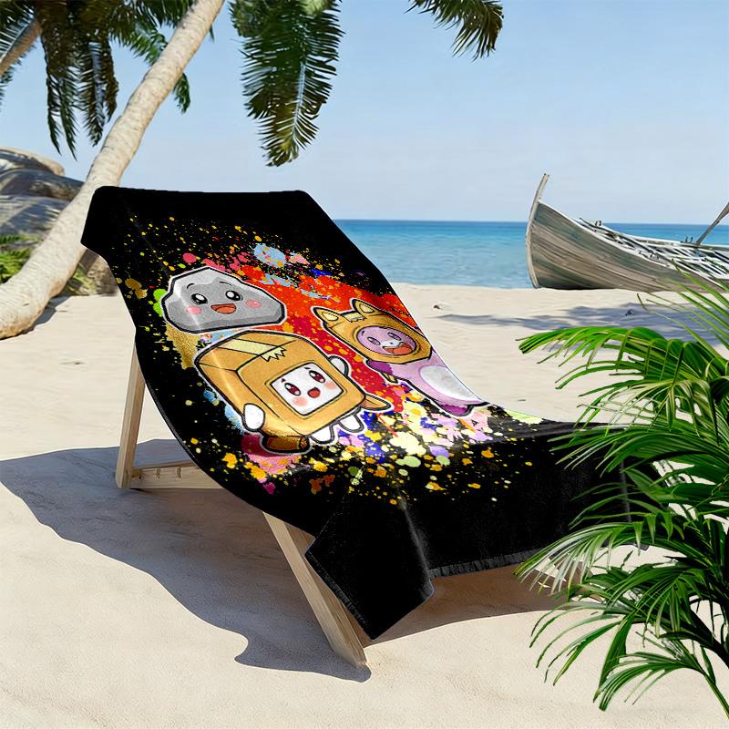 Lankybox Print Beach Towel, Large Soft Quick Dry Towel for Beach Camping Swimming