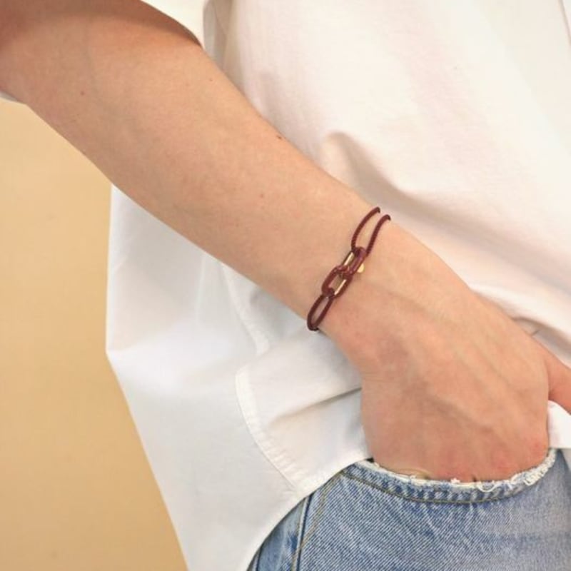 Gaman DOUBLE WINE ENAMEL CORD BRACELET