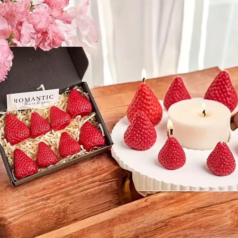 3D Strawberry Silicone Candle Mold for Aromatherapy DIY Handmade Scented Candles Perfect for Romantic Valentine's Day Party Home