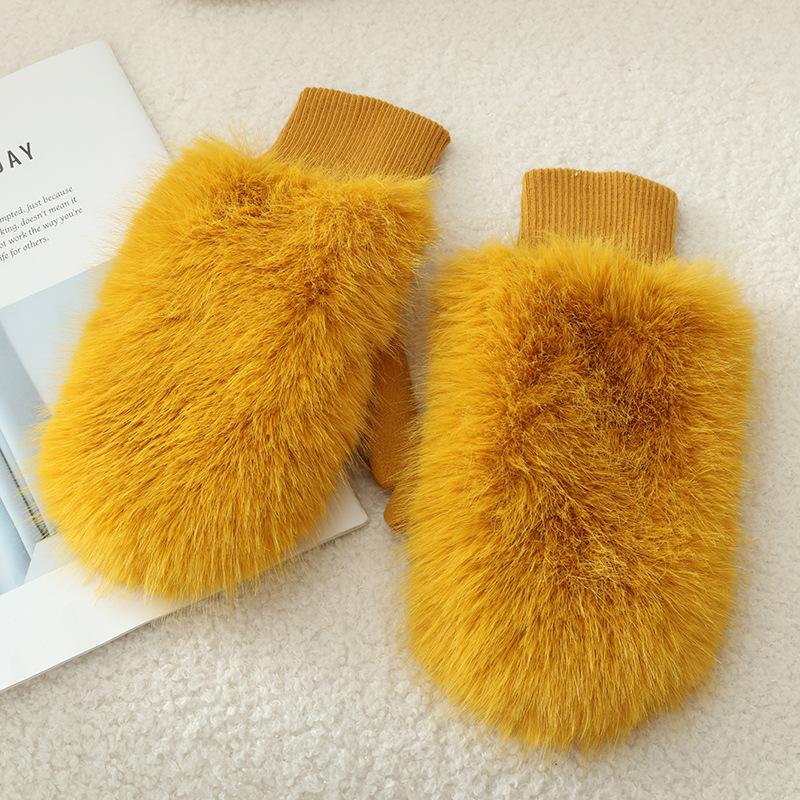 Women's Winter Warm Faux Fox Fur Gloves from Russia