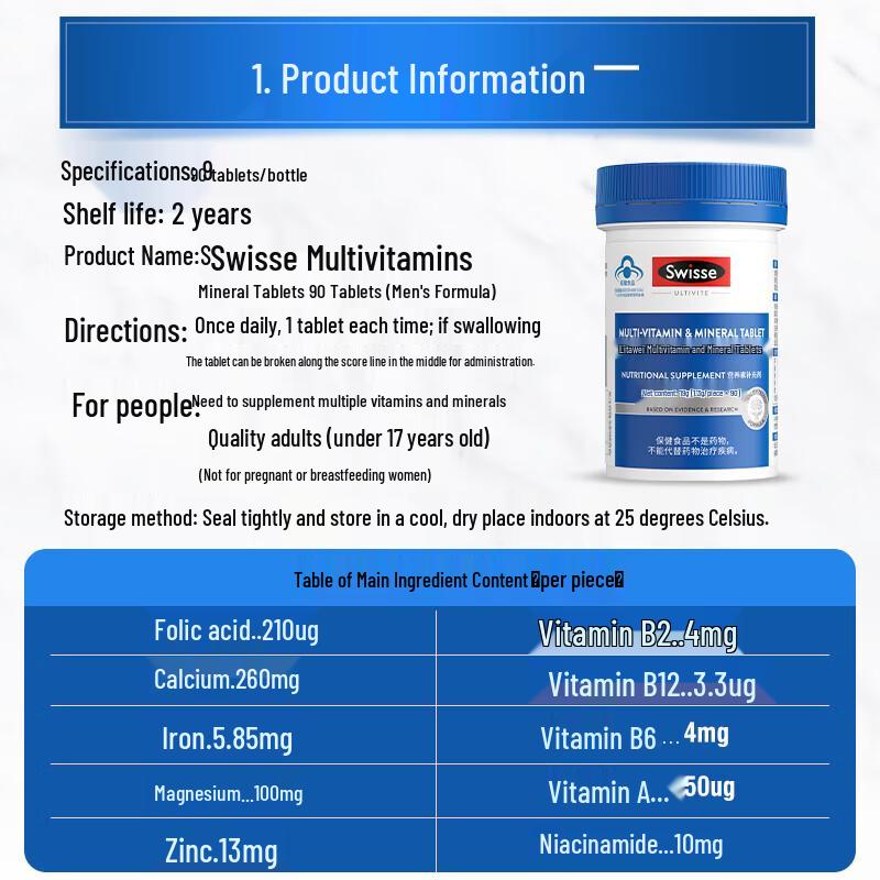 Swisse Vita+ Men's Multivitamin 90 Tablets