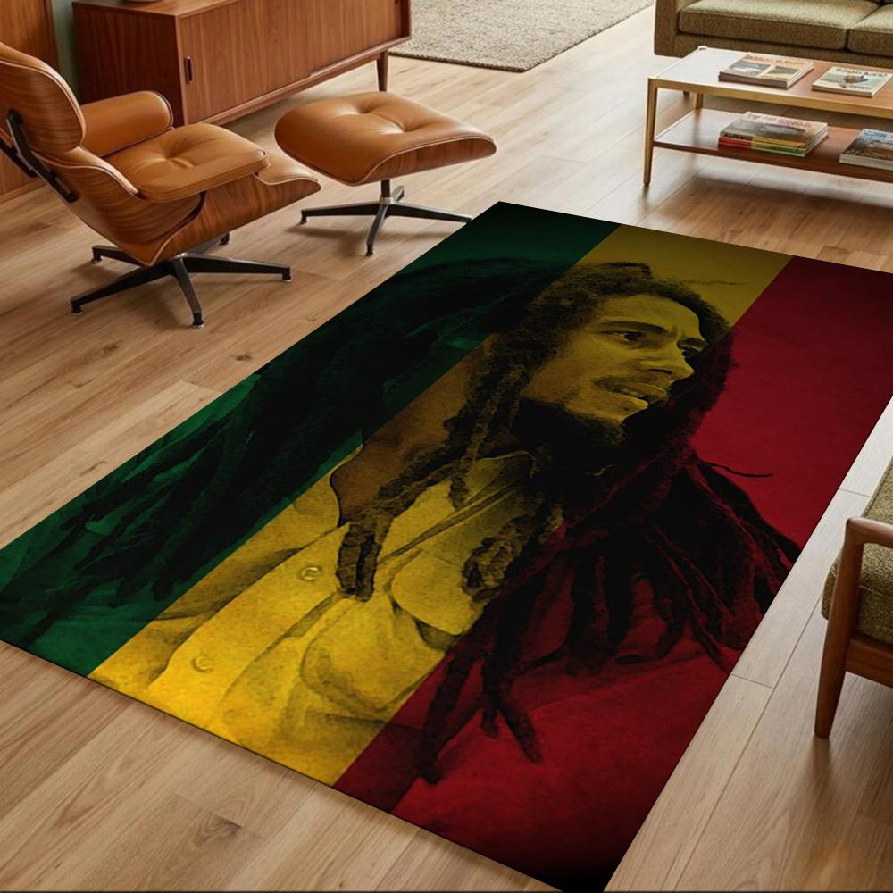 Bob Marley Floor Mat Suitable for Living Rooms Balcony Entryway Playrooms Anti-slip Rug Anime Office Decor Best for Christmas