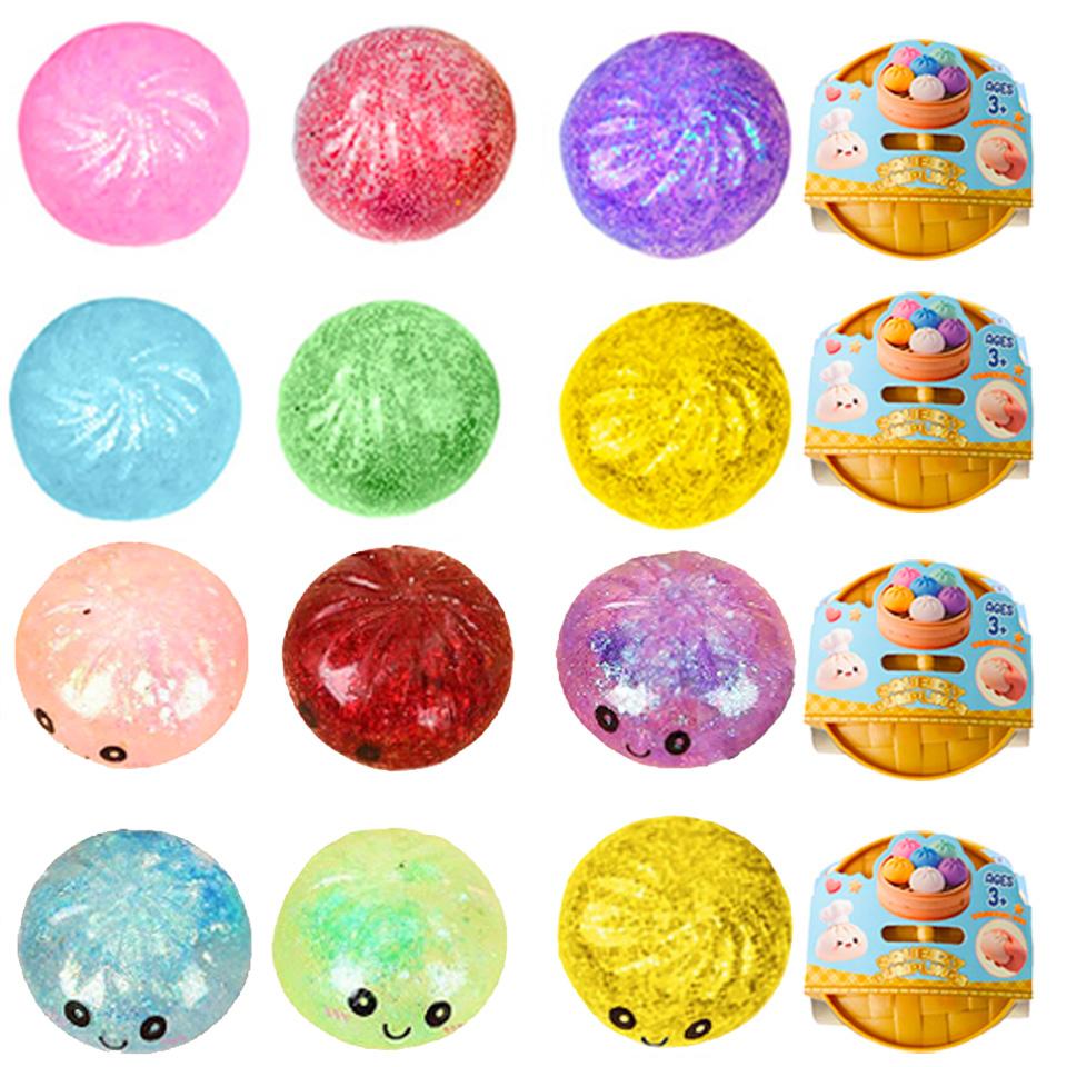 Topmix Soft Maltose Dumpling Squishy: Transparent Colorful Squeeze Toy, Asmr Stress Relief Ball, Sensory Fidget Toy For Kids Adults