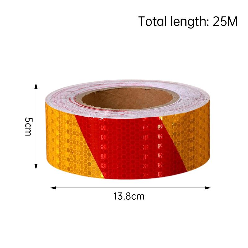 

25 м черно-желтая светоотражающая лента самоклеящаяся предупреждающая светоотражающая лента для грузовиков и автомобилей дорожная разметка