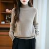 Women's Thick Semi-high Cable-knit Wool Sweater for Autumn and Winter, Soft and Warm, Pure Color, Slim-fitting Knitted Base Layer Shirt