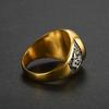 Trendy Titanium Steel Ring Gold White Diamond Inlaid Vintage Street Style Jewelry for Women Men