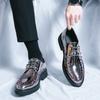 New Designer Men's Dress Mirror Patent Leather Shoes Male Gold Rivet Laced Oxfords Prom Homecoming Party Footwear Zapatos