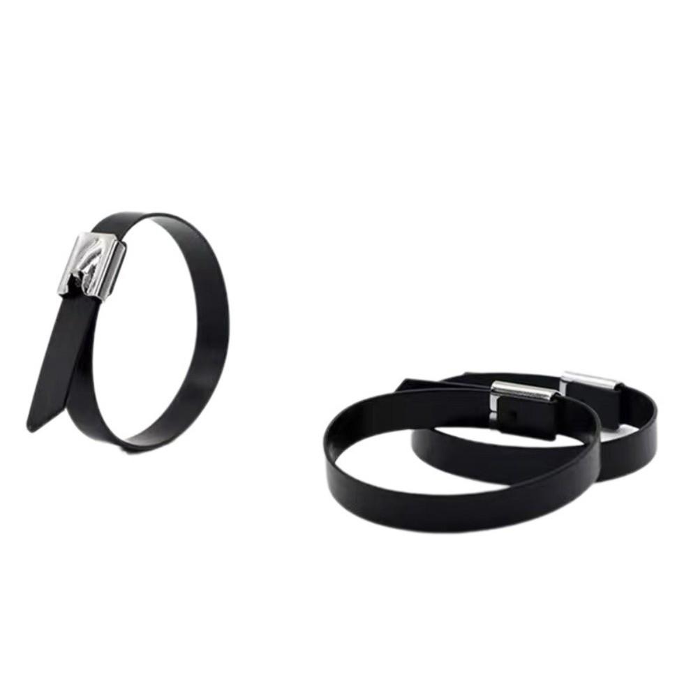 50PCS Multi-Purpose Metal Black Cable Ties Heavy Duty Zip Tie Fastener Wire Organizer Fastener